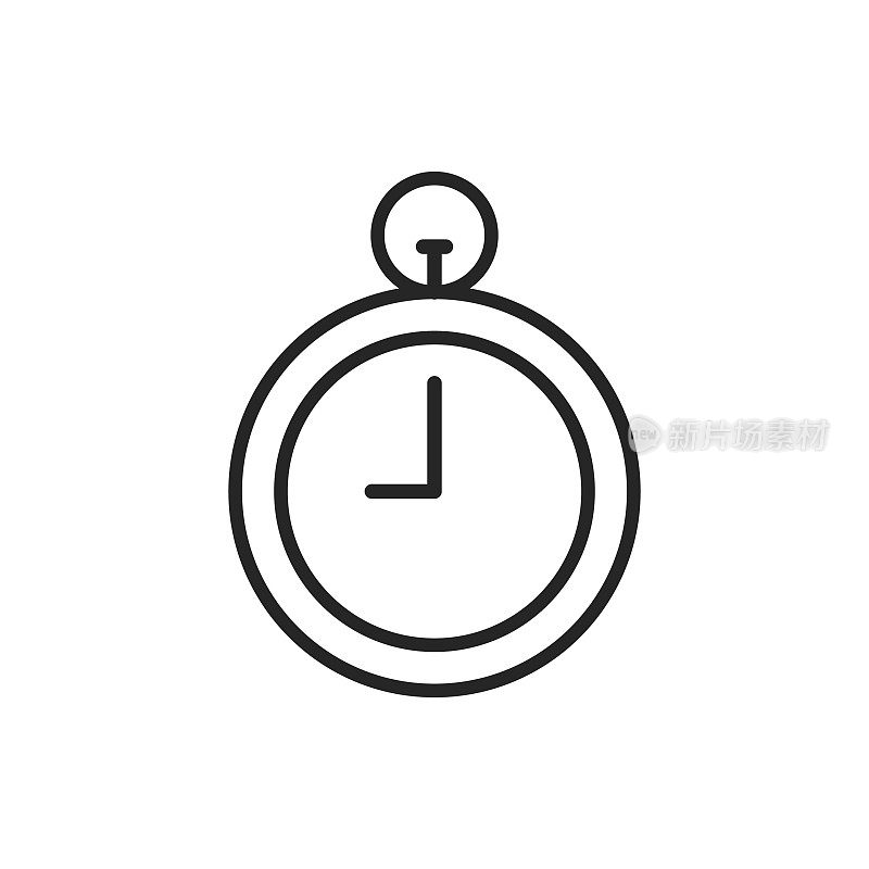 Stopwatch, Timer Line Icon. Editable Stroke. Pixel Perfect. For Mobile and Web.